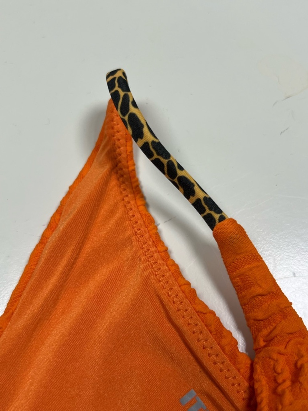 NWT It’s Now Cool FP Movement Orange Textured Bikini Bottom W Leopard Strap XS - Picture 3 of 7